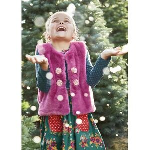 Matilda Jane Girls Moments with you Good to Faux Vest Pink Reversible Size 2 New